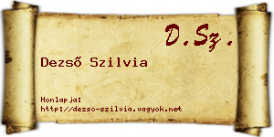 Dezső Szilvia névjegykártya